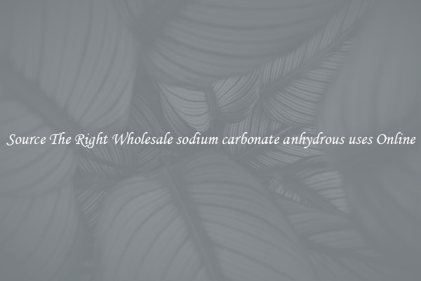 Source The Right Wholesale sodium carbonate anhydrous uses Online
