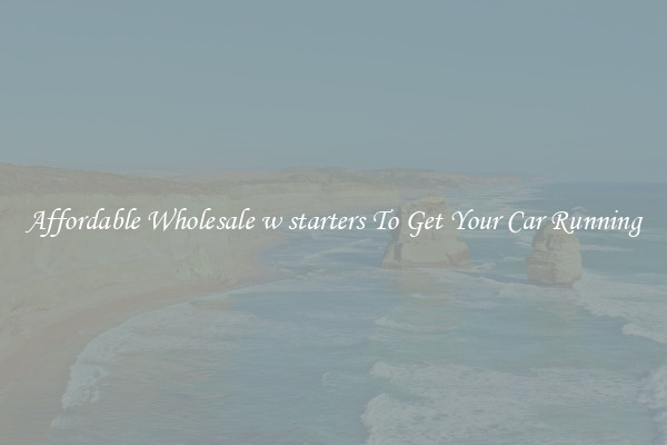 Affordable Wholesale w starters To Get Your Car Running