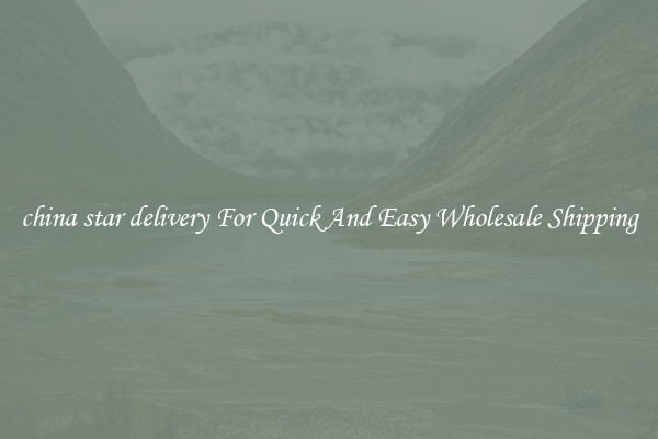 china star delivery For Quick And Easy Wholesale Shipping