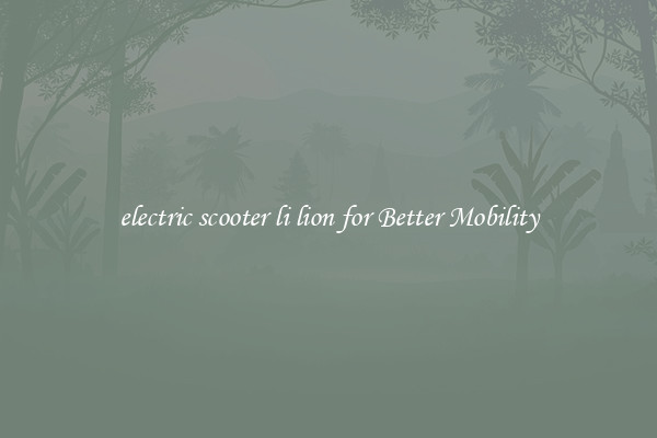 electric scooter li lion for Better Mobility