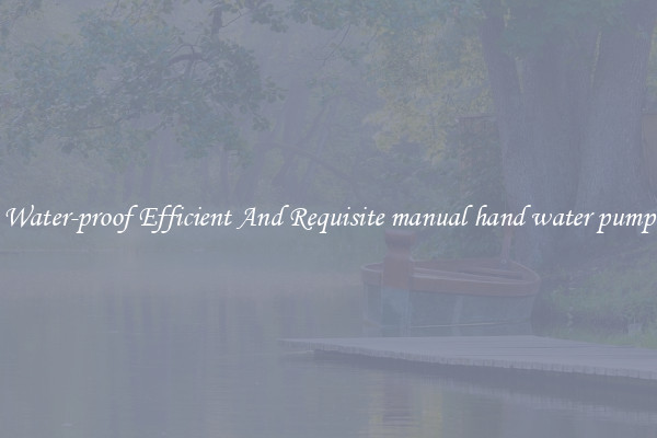 Water-proof Efficient And Requisite manual hand water pump