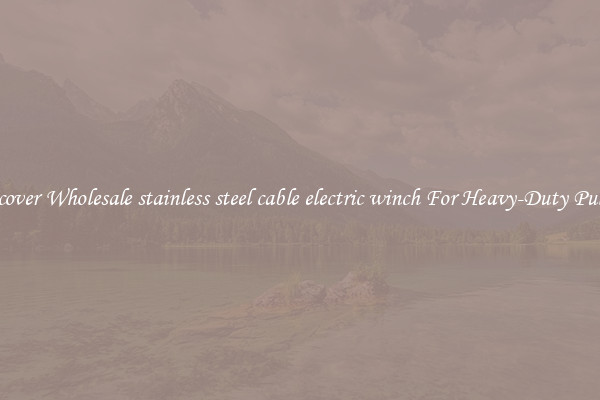 Discover Wholesale stainless steel cable electric winch For Heavy-Duty Pulling